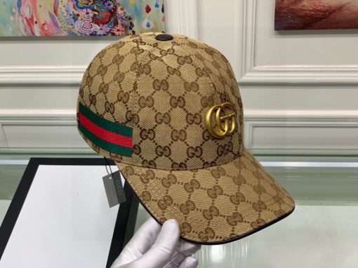 Gucci GG Canvas With Web Baseball Cap Brown - Image 4