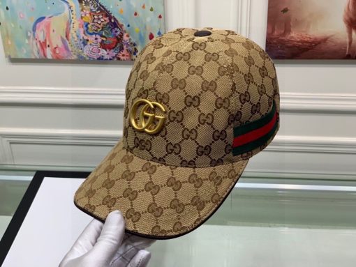 Gucci GG Canvas With Web Baseball Cap Brown - Image 6