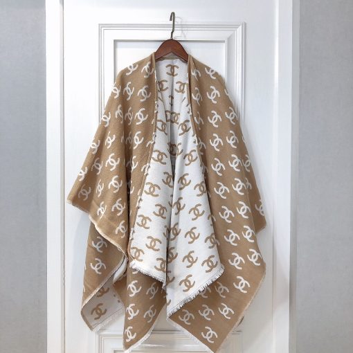 Chanel CC Logo Camellia Scarf Beige - Image 2