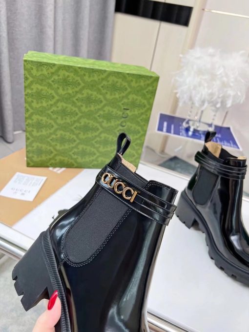 Gucci Women's Ankle Boot With Logo Black 730064 Aabk6 1000 - Image 3