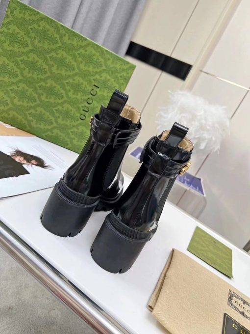 Gucci Women's Ankle Boot With Logo Black 730064 Aabk6 1000 - Image 6