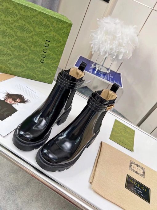 Gucci Women's Ankle Boot With Logo Black 730064 Aabk6 1000 - Image 10