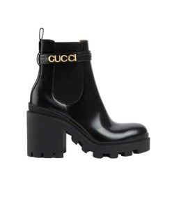 Gucci Women's Ankle Boot With Logo Black 730064 Aabk6 1000