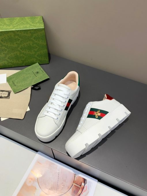 Gucci Ace Embroidered Platform Sneaker White 577573 Dope0 9064 - Image 4