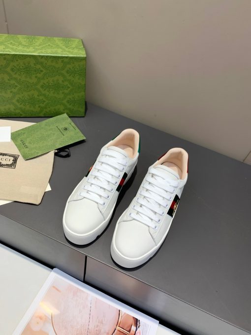 Gucci Ace Embroidered Platform Sneaker White 577573 Dope0 9064 - Image 5