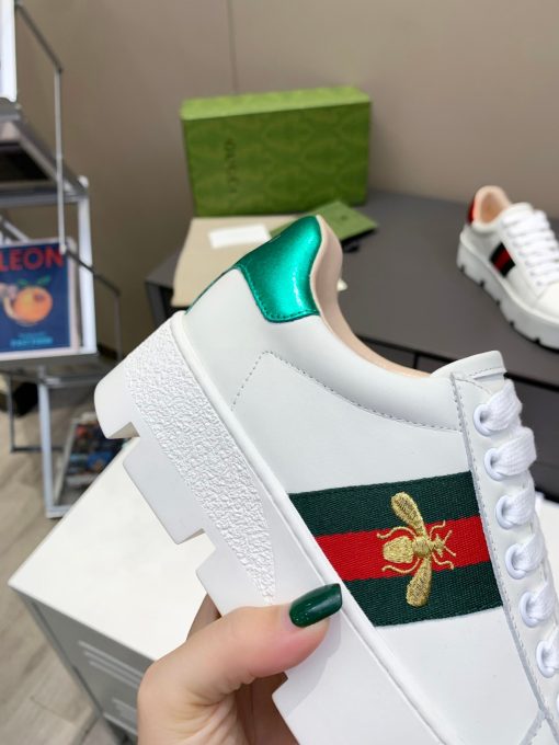 Gucci Ace Embroidered Platform Sneaker White 577573 Dope0 9064 - Image 7
