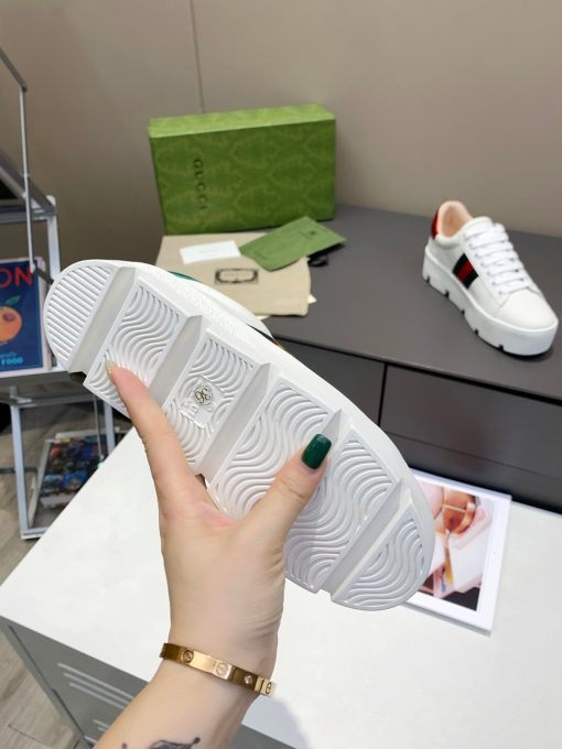 Gucci Ace Embroidered Platform Sneaker White 577573 Dope0 9064 - Image 8