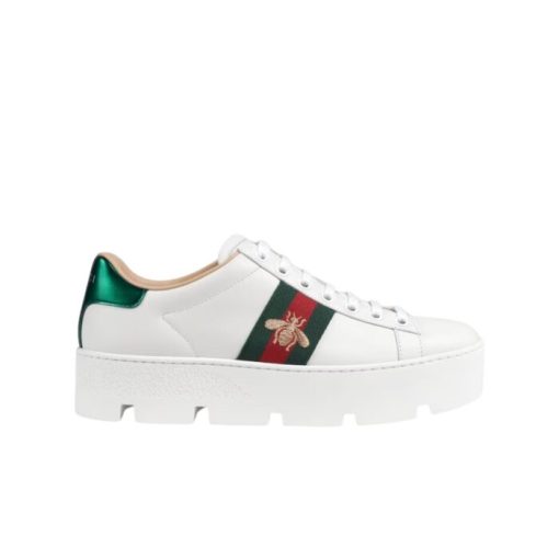 Gucci Ace Embroidered Platform Sneaker White 577573 Dope0 9064 - Image 9