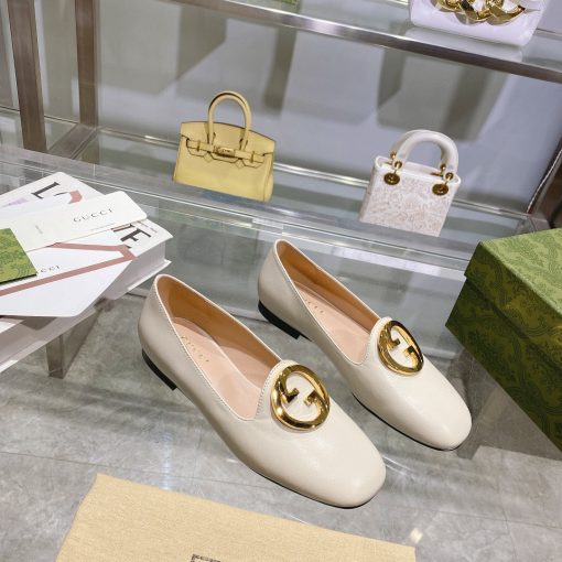 Gucci Logo Plaque Loafers White 723395 C9D00 9022 - Image 5