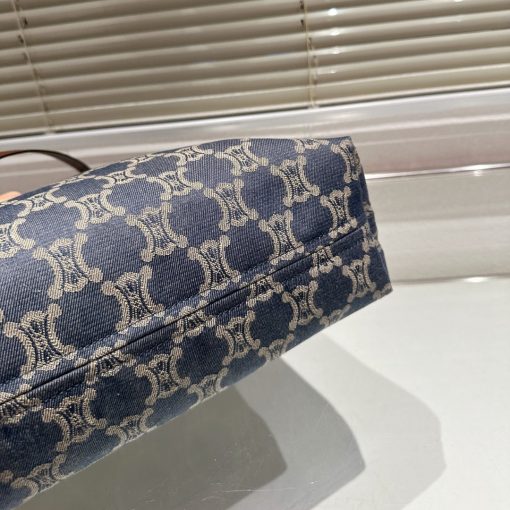 Celine Macadam Denim Tote Bag Indigo Navy Blue 34Cm - Image 3