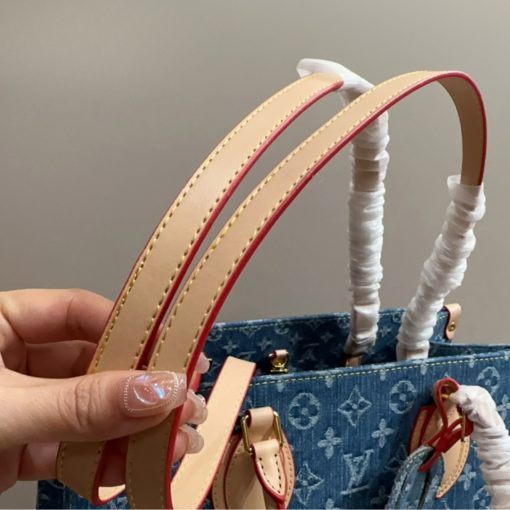 Louis Vuitton New Lv Remix Onthego Mm Denim Blue 35Cm M46871 - Image 4
