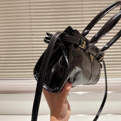 Prada Medium Leather Handbag Black 32cm - Image 5