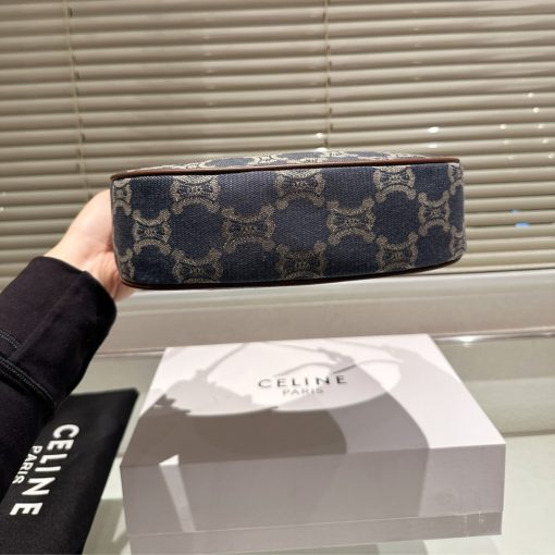 Celine Ava Triomphe Bag Half Moon In Denim Blue 25Cm - Image 7