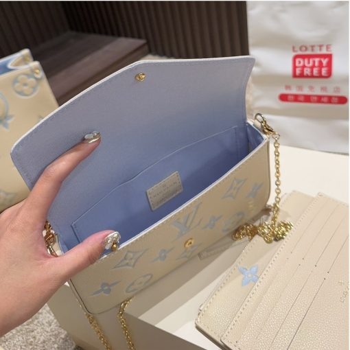 Louis Vuitton Felicie Pochette Bag Candy Blue 21Cm M83025 - Image 4