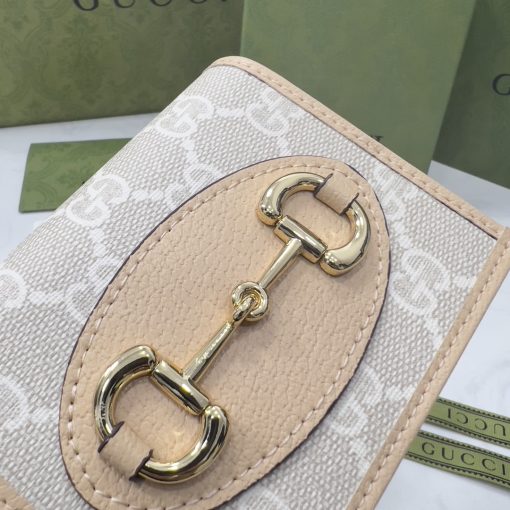 Gucci Horsebit 1955 Card Case Wallet Beige ?621887 92Tcg 9761 - Image 5