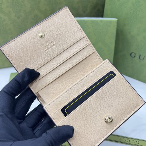 Gucci Ophidia Gg Card Case Wallet Beige And White 523155 Uulag 9682 - Image 6