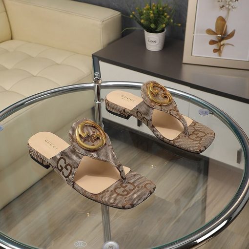 Gucci Women's Gucci Blondie Thong Sandal Brown - Image 3