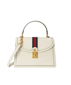 Gucci Ophidia Small Top Handle Bag With Web 25Cm White