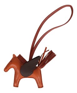 Hermes Pegase Rodeo Bag Charm PM Pain D'Epice/Sienne/Moka Swift & Milo Lambskin