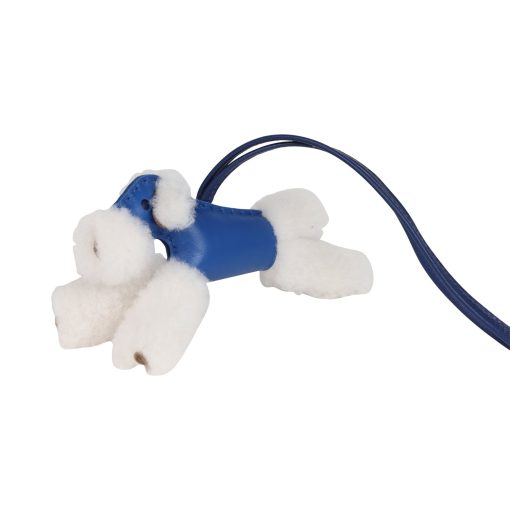 Hermes Budy Charm Bleu France/Bleu Saphir Milo Lambskin/Merino Sheepskin - Image 3