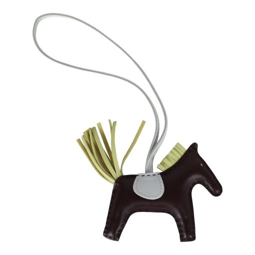 Hermes Rodeo Bag Charm PM Rouge Sellier/Bleu Brume/Jaune Bourgeon Milo Lambskin - Image 2