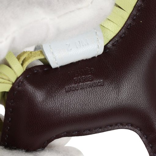 Hermes Rodeo Bag Charm PM Rouge Sellier/Bleu Brume/Jaune Bourgeon Milo Lambskin - Image 3