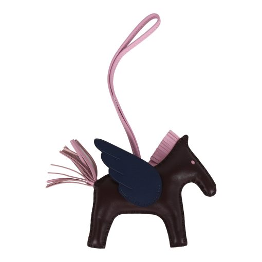 Hermes Pegase Rodeo Bag Charm MM Rouge Sellier, Mauve Sylvestre and Bleu Saphir Milo Lambskin - Image 2