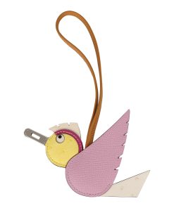Hermes Birdy Charm Mauve Sylvestre, Nata, Jaune Citron, Sesame and Magnolia Epsom, Ostrich, Chevre Mysore and Swift Palladium Hardware