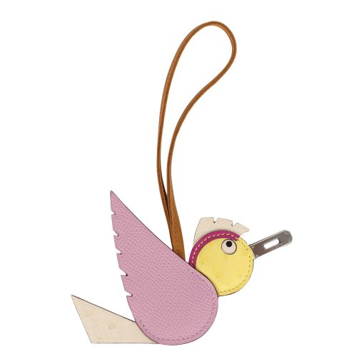 Hermes Birdy Charm Mauve Sylvestre, Nata, Jaune Citron, Sesame and Magnolia Epsom, Ostrich, Chevre Mysore and Swift Palladium Hardware - Image 2