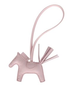Hermes Rodeo Bag Charm PM Rose Darling Milo Lambskin