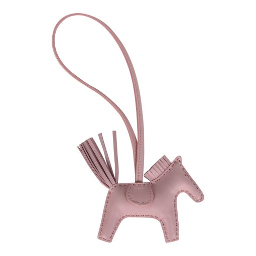 Hermes Rodeo Bag Charm PM Rose Darling Milo Lambskin - Image 2