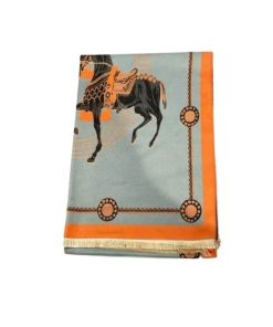 Hermes Cashmere Muffler Blue