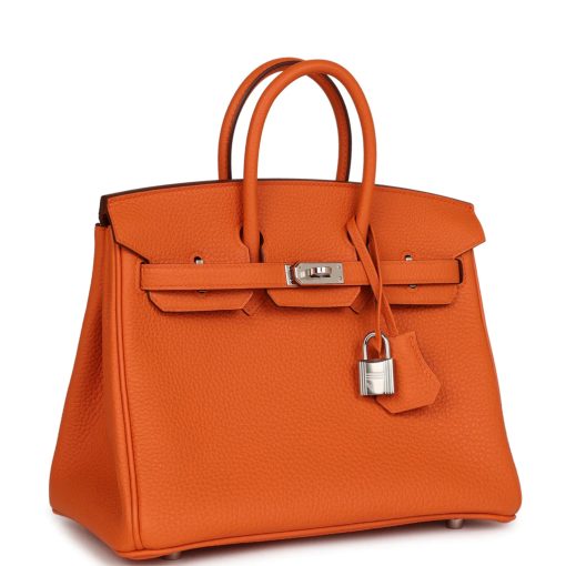 Hermes Birkin 25 Orange Togo Palladium Hardware - Image 2