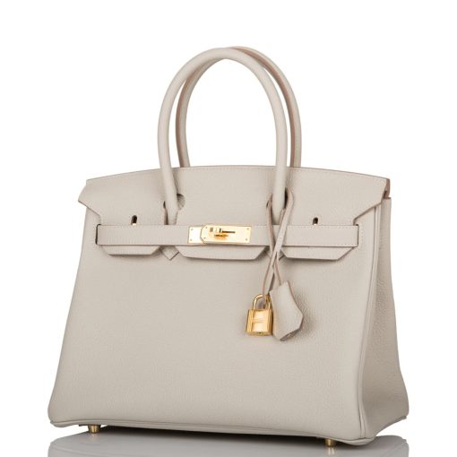 Hermes Birkin 30 Gris Perle Togo Gold Hardware - Image 5