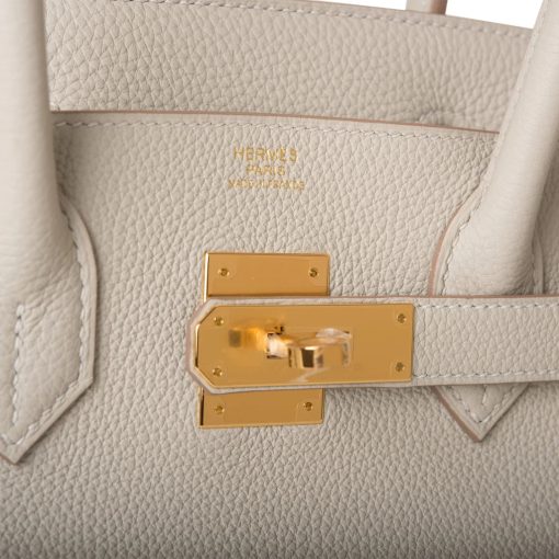 Hermes Birkin 30 Gris Perle Togo Gold Hardware - Image 7
