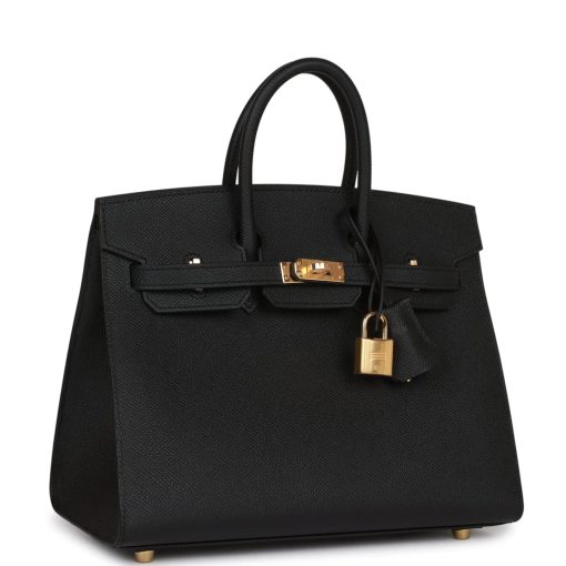 Hermes Birkin Sellier 25 Black Epsom Gold Hardware - Image 2