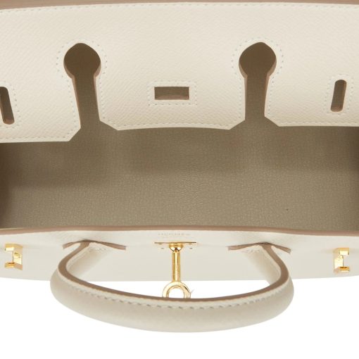 Hermes Birkin Sellier 25 Craie Epsom Gold Hardware - Image 6