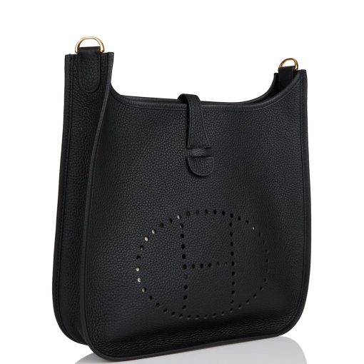 Hermes Evelyne Pm Black Clemence Gold Hardware - Image 2