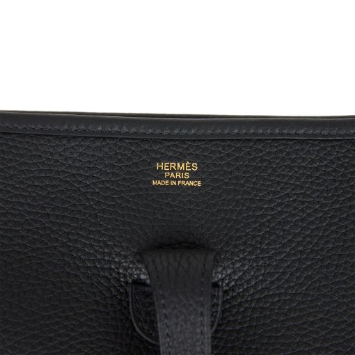 Hermes Evelyne Pm Black Clemence Gold Hardware - Image 6