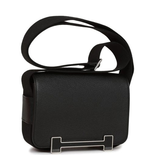 Hermes Geta Black Chevre Palladium Hardware - Image 2
