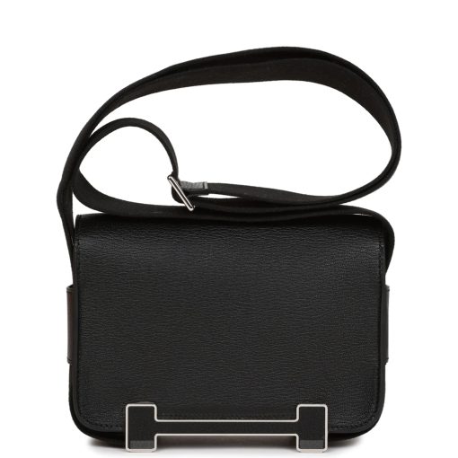 Hermes Geta Black Chevre Palladium Hardware - Image 4