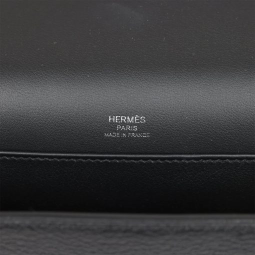 Hermes Geta Black Chevre Palladium Hardware - Image 7