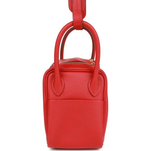 Hermes Mini Lindy Rouge Piment Swift Gold Hardware - Image 3