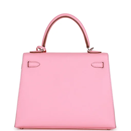 Hermes Kelly Sellier 25 Rose Confetti Epsom Palladium Hardware - Image 3