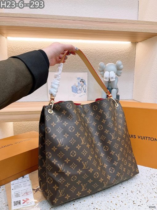 Louis Vuitton Graceful Bag Monogram Canvas Cream 35Cm - Image 5