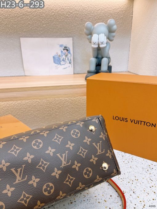 Louis Vuitton Flower Tote Bag Brown With Line Cream 34Cm - Image 8