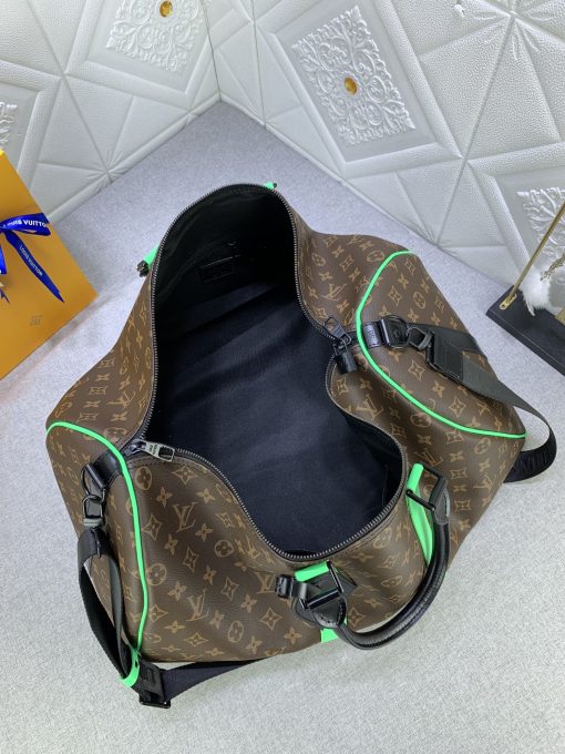 Louis Vuitton Keepall Bandouliere 50 Brown And Mint Line Macassar Canvas M46259 - Image 2