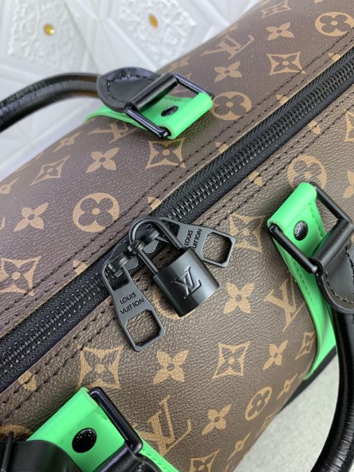Louis Vuitton Keepall Bandouliere 50 Brown And Mint Line Macassar Canvas M46259 - Image 4
