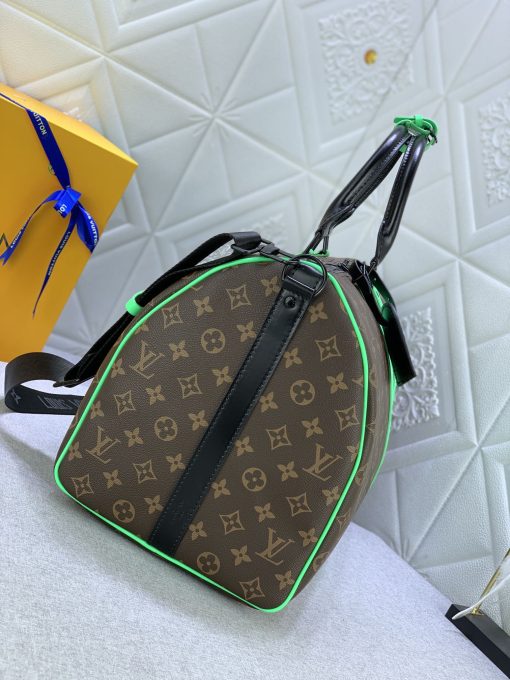 Louis Vuitton Keepall Bandouliere 50 Brown And Mint Line Macassar Canvas M46259 - Image 6