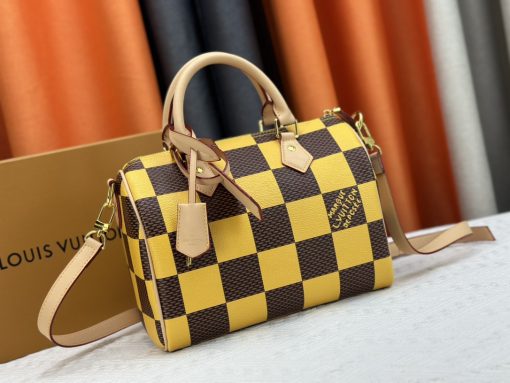 Louis Vuitton Speedy 25 Bandouliere Damier Pop Yellow 25Cm N40584 - Image 9